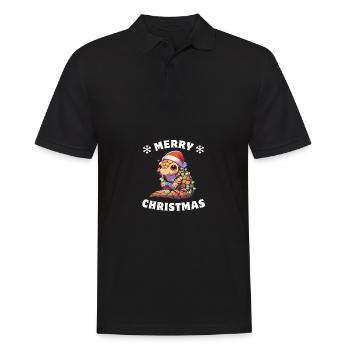 Santa Hat Christmas Fairy Lights Scales - Men's Polo Shirt - black - Front - Kai (181cm)