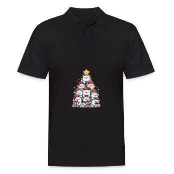 Arbre de Noël ours polaire joyeux Noël - Polo Homme - noir - Devant - Kai (181cm)