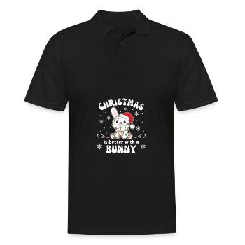 Weihnachten ist besser mit einem Hase - Männer Poloshirt - Schwarz - Vorne - Kai (181cm)