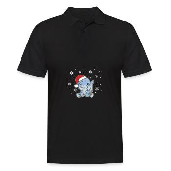 Dino Christmas Winter Animals Dinos - Men's Polo Shirt - black - Front - Kai (181cm)