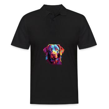 Aquarelle colorée Chesapeake Bay Retriever - Polo Homme - noir - Devant - Kai (181cm)