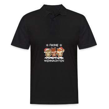 Joyeux Noël Écureuil Réveillon de Noël - Polo Homme - noir - Devant - Kai (181cm)