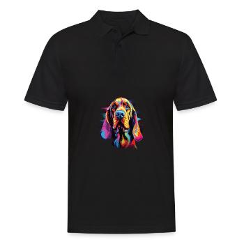 Aquarelle coloré Bloodhound - Polo Homme - noir - Devant - Kai (181cm)