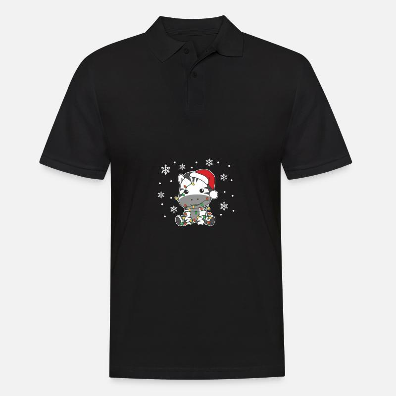 Zebra Weihnachten Winter Tiere Zebra - Männer Poloshirt - Schwarz