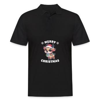 Noël guirlandes lumineuses Saïga antilope - Polo Homme - noir - Devant - Kai (181cm)