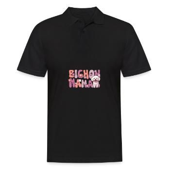 Bichon frisé Groovy Bichon Mama - Polo Homme - noir - Devant - Kai (181cm)
