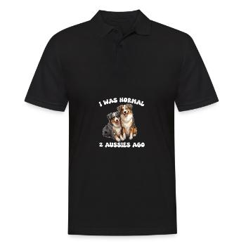 Australian Shepherd ich war normal vor 2 Aussies - Männer Poloshirt - Schwarz - Vorne - Kai (181cm)