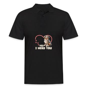 Berger australien Oui, je vous rassemble Chien australien - Polo Homme - noir - Devant - Kai (181cm)