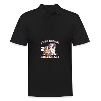 Australian Shepherd ich war normal vor 2 Aussies - Männer Poloshirt - Schwarz - Vorne - Kai (181cm)