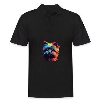 Aquarelle colorée Affenpinscher - Polo Homme - noir - Devant - Kai (181cm)
