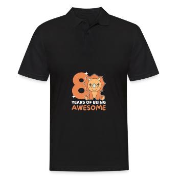 Triceratops zum 8. Geburtstag Kinder acht Jahre - Männer Poloshirt - Schwarz - Vorne - Kai (181cm)