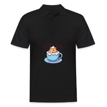 Cappyccino Capybara Café Cappuccino - Polo Homme - noir - Devant - Kai (181cm)