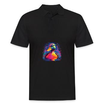 Watercolor Colorful Duck Colorful Animals - Men's Polo Shirt - black - Front - Kai (181cm)