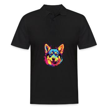 Aquarelles colorées Västgötaspets - Polo Homme - noir - Devant - Kai (181cm)