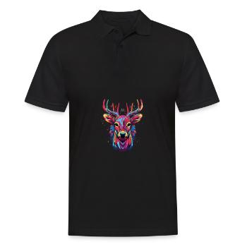 Watercolor Colorful Deer Colorful Animals - Men's Polo Shirt - black - Front - Kai (181cm)