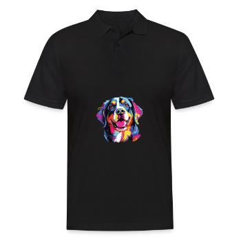 Aquarelle colorée Entlebucher Mountain Dog - Polo Homme - noir - Devant - Kai (181cm)