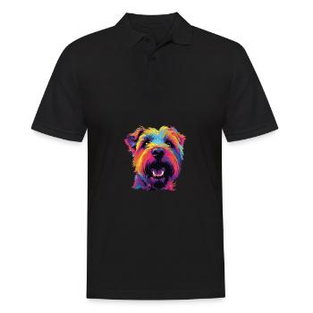 Wasserfarben Farbenfroher Irish Glen Of Imaal - Männer Poloshirt - Schwarz - Vorne - Kai (181cm)