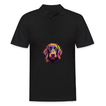 Watercolors Colorful German Wirehair - Men's Polo Shirt - black - Front - Kai (181cm)