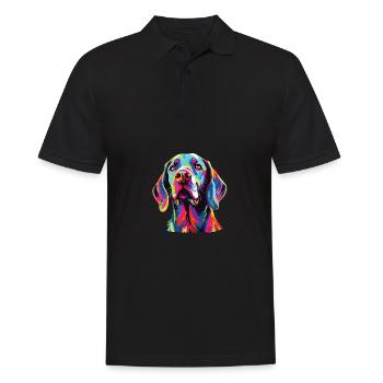 Wasserfarben Farbenfroher Harrier - Männer Poloshirt - Schwarz - Vorne - Kai (181cm)