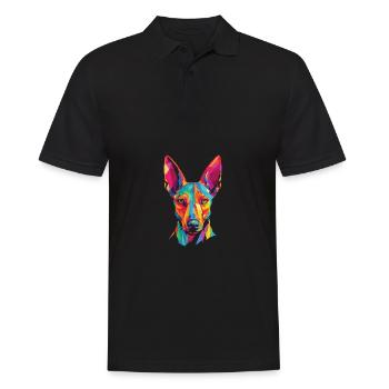 Aquarelle coloré Pharaon Dog - Polo Homme - noir - Devant - Kai (181cm)