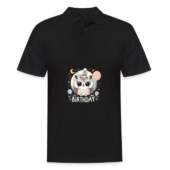 C’est mon anniversaire mignon hibou d’anniversaire - Polo Homme - noir - Devant - Kai (181cm)