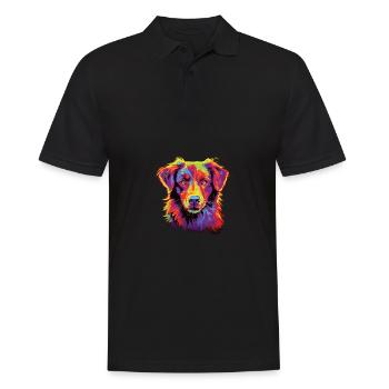 Aquarelle colorée Nova Scotia Duck Tolling - Polo Homme - noir - Devant - Kai (181cm)