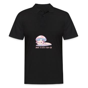 Süßes Cottage Core Axolotl Mit Pilz Wortspiel - Männer Poloshirt - Schwarz - Vorne - Kai (181cm)