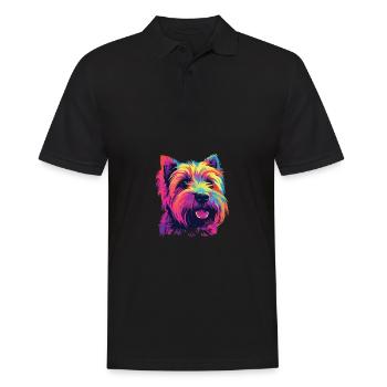 Wasserfarben Farbenfroher Irish Glen Of Imaal - Männer Poloshirt - Schwarz - Vorne - Kai (181cm)