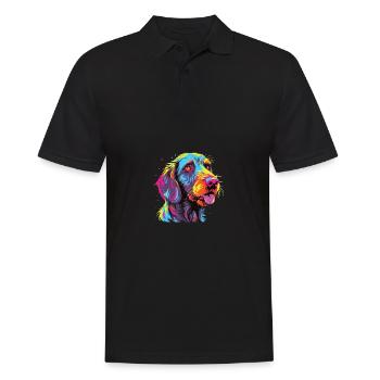 Watercolors Colorful German Wirehair - Men's Polo Shirt - black - Front - Kai (181cm)
