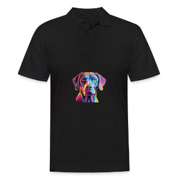 Watercolor Colorful Blue Lacy - Men's Polo Shirt - black - Front - Kai (181cm)
