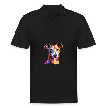 Aquarelle coloré lévrier italien - Polo Homme - noir - Devant - Kai (181cm)
