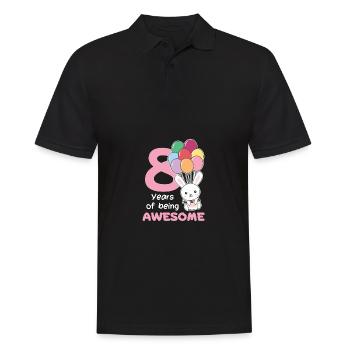 Hase zum 8. Geburtstag Kinder acht Jahre alt - Männer Poloshirt - Schwarz - Vorne - Kai (181cm)
