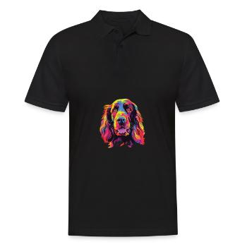Aquarelle colorée Sussex Spaniel - Polo Homme - noir - Devant - Kai (181cm)