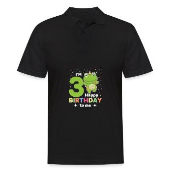 Frog for 3rd birthday children three years old - Men's Polo Shirt - black - Front - Kai (181cm)