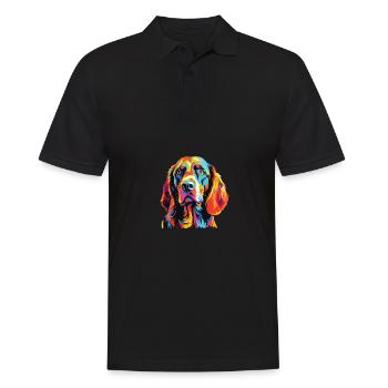 Wasserfarben Farbenfroher Harrier - Männer Poloshirt - Schwarz - Vorne - Kai (181cm)