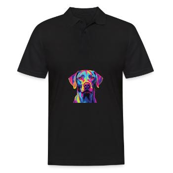 Watercolor Colorful Blue Lacy - Men's Polo Shirt - black - Front - Kai (181cm)