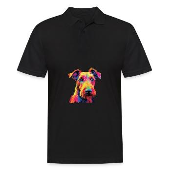Watercolor Colorful Irish Terrier - Men's Polo Shirt - black - Front - Kai (181cm)