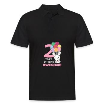 Rabbit for 2nd birthday children two years old - Men's Polo Shirt - black - Front - Kai (181cm)