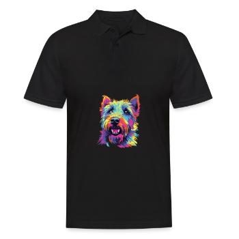 Wasserfarben Farbenfroher Irish Glen Of Imaal - Männer Poloshirt - Schwarz - Vorne - Kai (181cm)