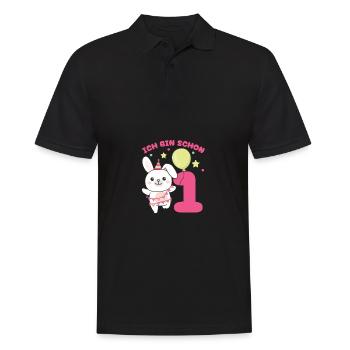 Ich bin schon 1 Hasen Geburtstags Kinder - Männer Poloshirt - Schwarz - Vorne - Kai (181cm)