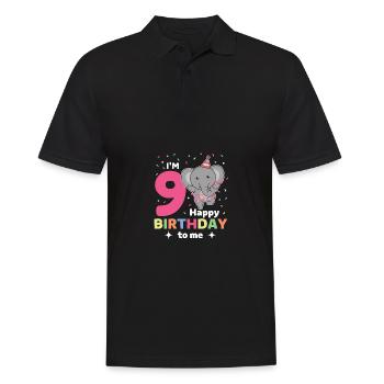 Eléphant pour les enfants de 9 ans de neuf ans - Polo Homme - noir - Devant - Kai (181cm)