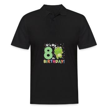 Frog for 8th birthday children eight years old - Men's Polo Shirt - black - Front - Kai (181cm)