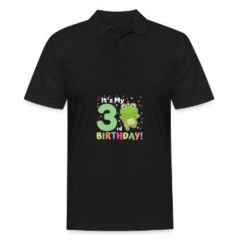 Frog for 3rd birthday children three years old - Men's Polo Shirt - black - Front - Kai (181cm)
