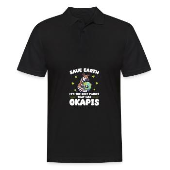 Ist der einzige Planet mit Okapis Earth Day - Männer Poloshirt - Schwarz - Vorne - Kai (181cm)