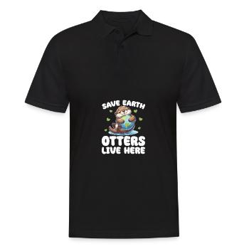 Rettet die Erde Otters leben hier Earth Day - Männer Poloshirt - Schwarz - Vorne - Kai (181cm)