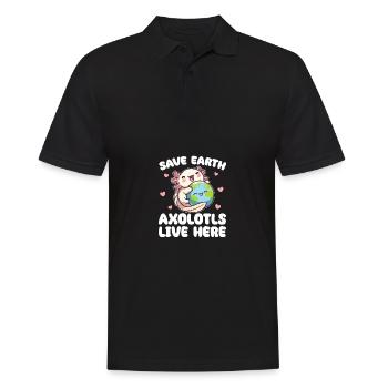 Sauvez la Terre Les axolotls vivent ici Jour de la Terre - Polo Homme - noir - Devant - Kai (181cm)