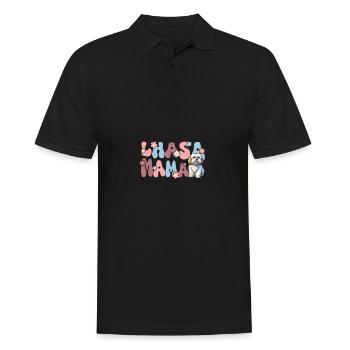 Lhasa Apso Groovy Lhasa Mama - Männer Poloshirt - Schwarz - Vorne - Kai (181cm)