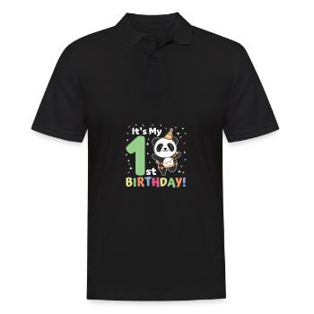 Panda for 1st birthday for children one year old - Men's Polo Shirt - black - Front - Kai (181cm)