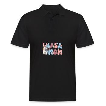 Lhasa Apso Groovy Lhasa Mom - Männer Poloshirt - Schwarz - Vorne - Kai (181cm)