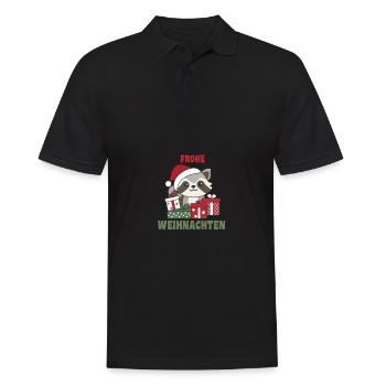 Joyeux Noël Raton laveur Réveillon de Noël Ratons laveurs - Polo Homme - noir - Devant - Kai (181cm)